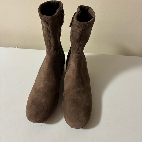 Gentle Souls Tan Suede Ankle Booties - Picture 1 of 5
